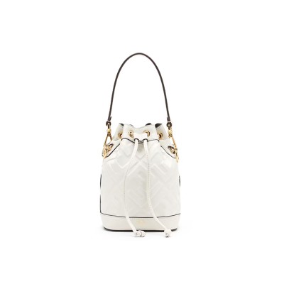 FENDI MON TRESOR WHITE LEATHER MINI BAG WITH FF MOTIF 8BS093ANWTF0QVL (18*14*12cm)